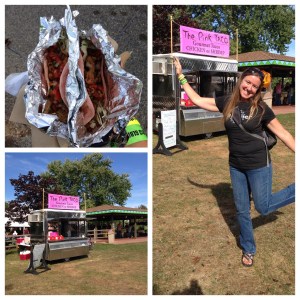 Pink tacos from Danny's meats