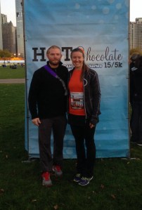 Chris and I before the race, he's not as smiley as me. 