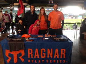 Brett, Andrew and I all manning the Ragnar table at the Milwaukee Spartan Race