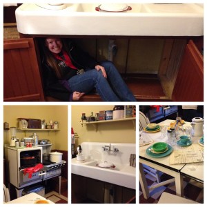 I had to hide under the sink!